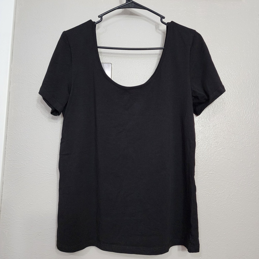 Maurice's Women's Scoop Neck Top Black XXL Short Sleeve - Picture 2 of 6